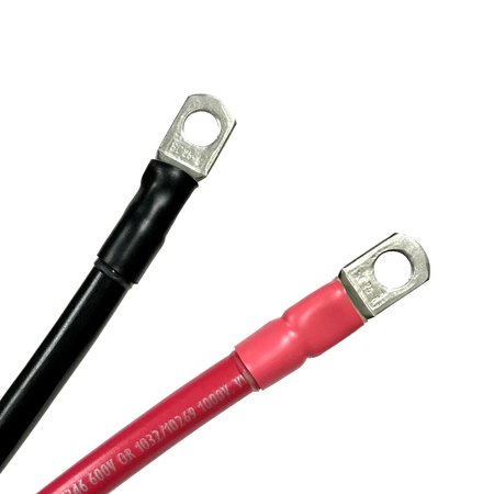REMINGTON INDUSTRIES Marine Battery Cable Set, 2 AWG Gauge, Tinned Copper w/ Black & Red PVC, 36" Length, 5/16" Lugs 2-5MBCSET36